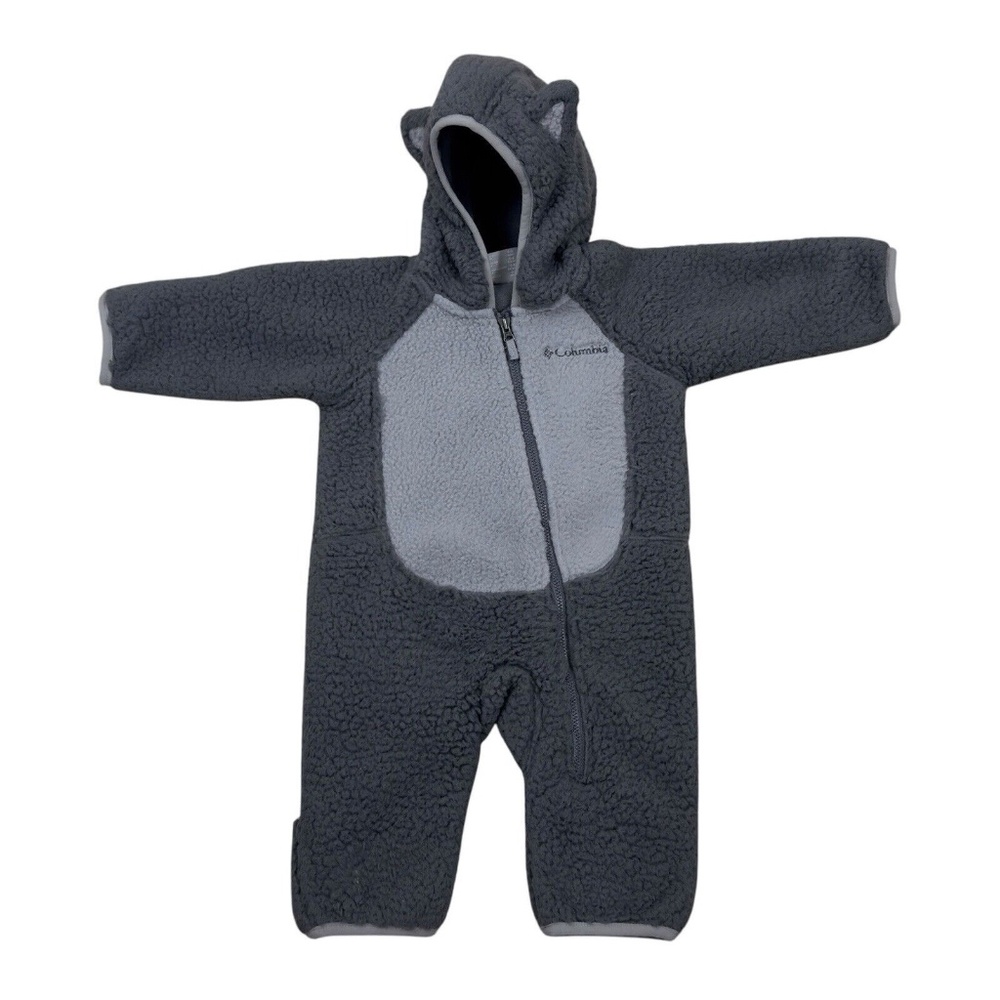 Columbia Toddler Gray Sherpa 1 Peice Zip Hoodie 3-6 months Boy or Girl